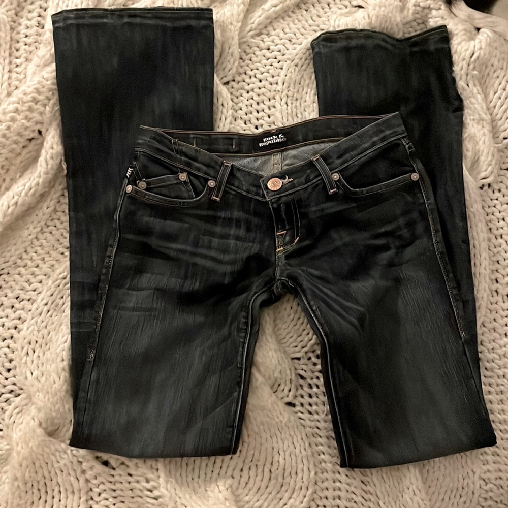 rock & republic dark blue denim jeans size 26